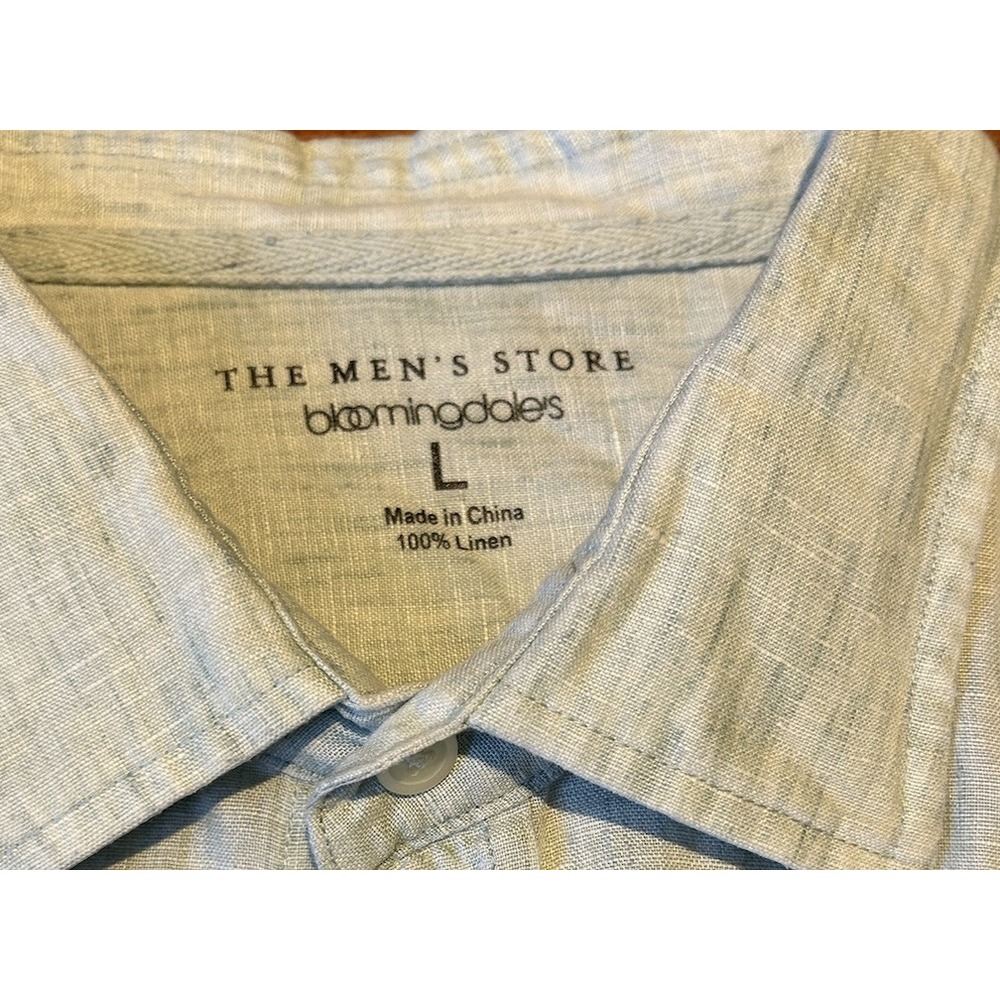The Men's Store at Bloomingdale's Linen Shirt Button‎ Up L/S Men's Sz L - Picture 3 of 7